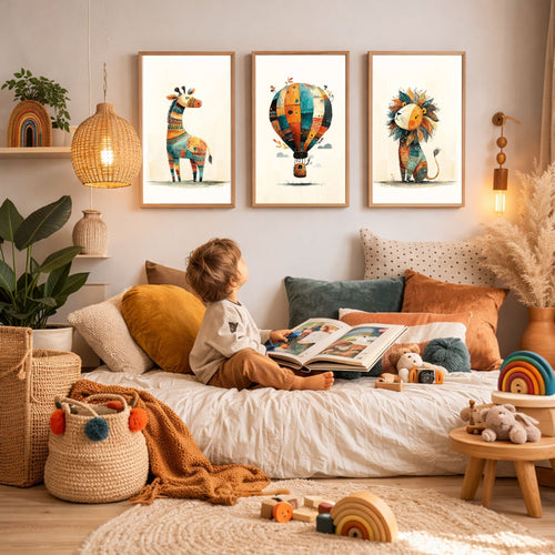 Boho Safari Nursery Art Set: Full Collection of 14 posters (Digital Download)
